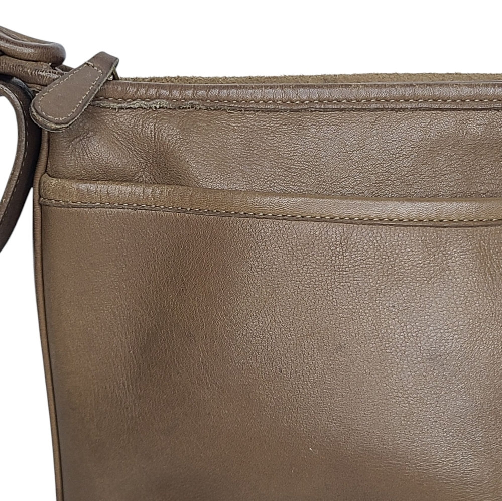 Coach Vintage Fletcher Saddle Flap Crossbody Taupe Leather Bag D6C-4150 - Picture 11 of 15